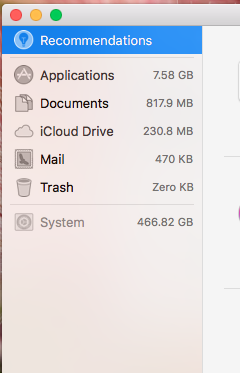 how much space do you need for mac sierra